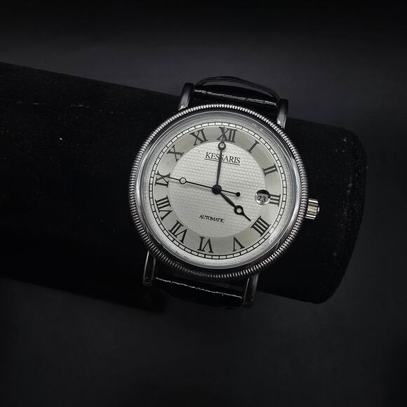 Men's Kessaris Automatic Watch Black Band New In Box - Picture 10 of 10